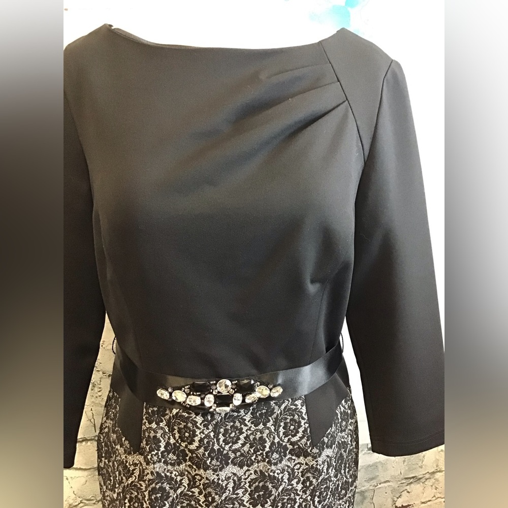 Teri Jon size 8 dress with jeweled belt - Picture 3 of 7